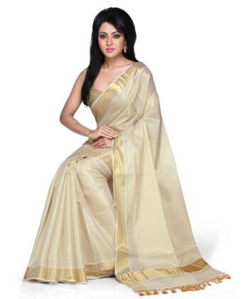 Cotton Silver Saree