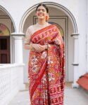 Chiffon & Georgette Sarees Red Print